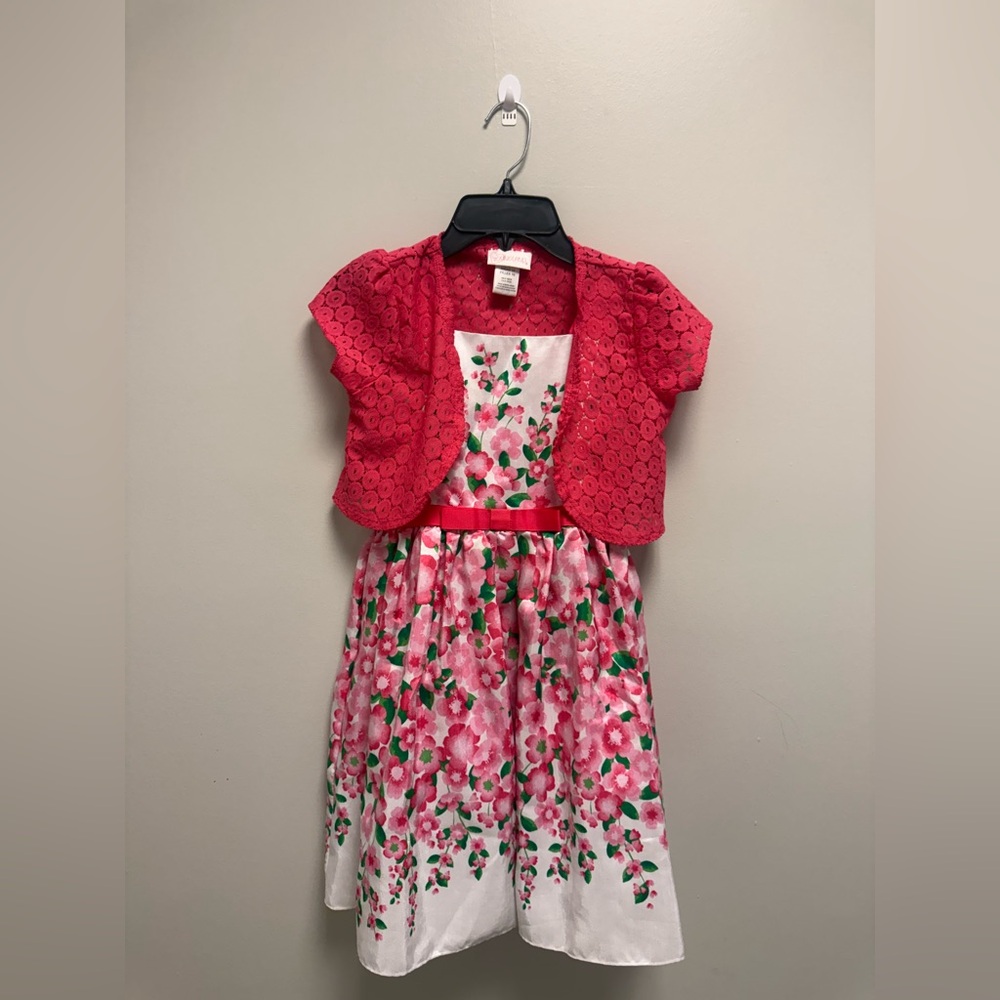 Elegant Pink Floral Kids Dress‎
